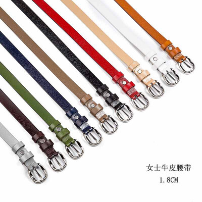 

Leather womens belt patent leather four-leaf clover decorative thin belt buckle casual Korean summer dress with skirt