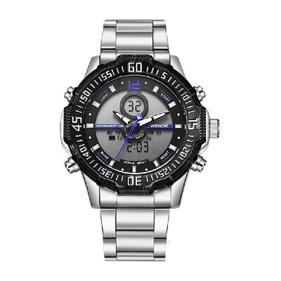 

WEIDE WH6105 Dual Display Quartz Digital Men Watch Multifunctional Sports 3ATM Waterproof Big Dial Large Face Stopwatch Timer Week