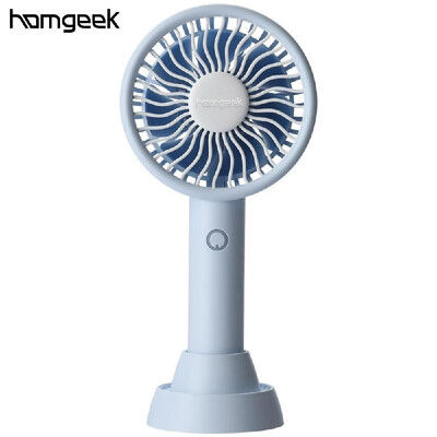 

Homgeek Hand-Held Portable Fan Mini Mute Fan 3-Speed Adjustable With base Colorful Atmosphere Light