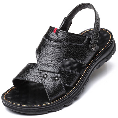 

YONGHENGMEILI Genuine leather mens soft bottom beach shoes 7141
