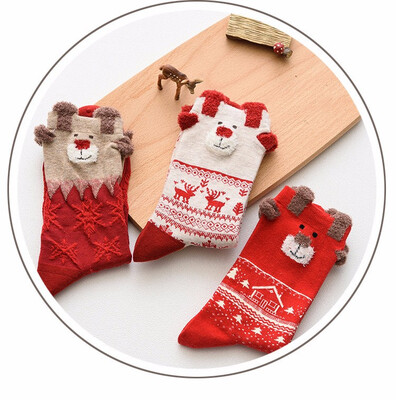 

High Quality Socks Cute Cartoon Christmas Sock Style Autumn Winter Comfortable Cotton Warm Socks For Girl Christmas Gift E01