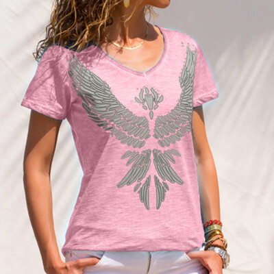 

Nomeni Women Print Short Shirt Casual Loose Tank Top Soft Comfortable Top BKL