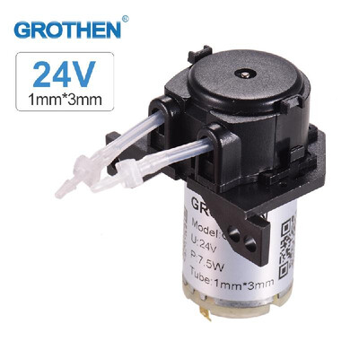 

GROTHEN DC 24V Dosing Pump Peristaltic Pump Mini Water Liquid Pump Peristaltic Tube Head Self-Priming Function for Aquarium Lab Ch