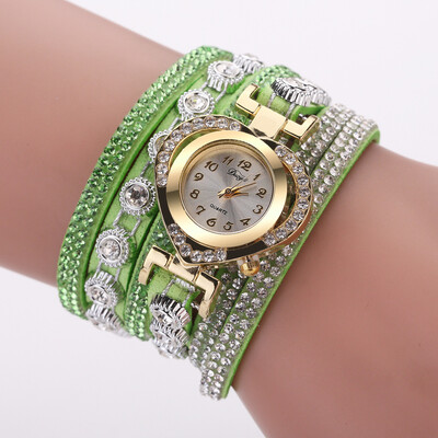 

Duoya brand womens fashion watch fashion diamond love head bracelet bracelet full diamond winding quartz watch