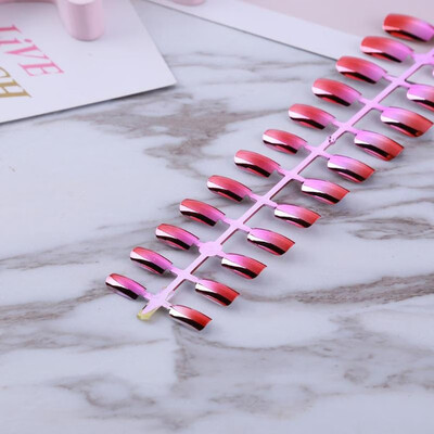 

24pcs 6 Colors Fake Nails ABS Artificial Flat Head Full Short Tips