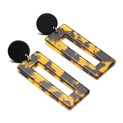 

2019 Trendy Korean Design Geometric Earrings Square Rectangle Acetic Acid Resin Acrylic Earrings For Women Fashion Pendientes