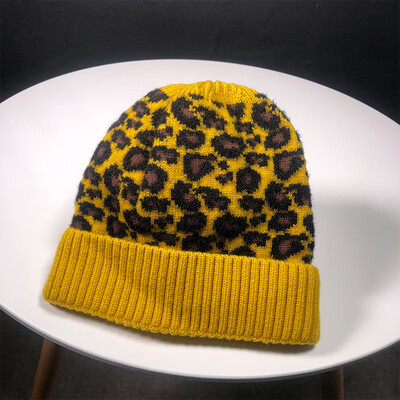 

Peipai Hat Womens new leopard knitted wool hat in autumn&winter