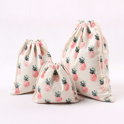 

Siaonvr Pineapple Printing Drawstring Beam Port Storage Bag Travel Bag Gift Bag