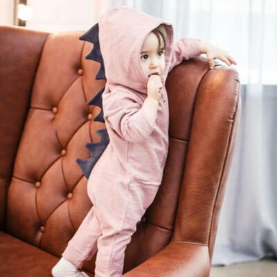

Toddler Baby Boy Girl Warm Hooded Romper Dinosaur Hoodies One Piece Jumpsuit