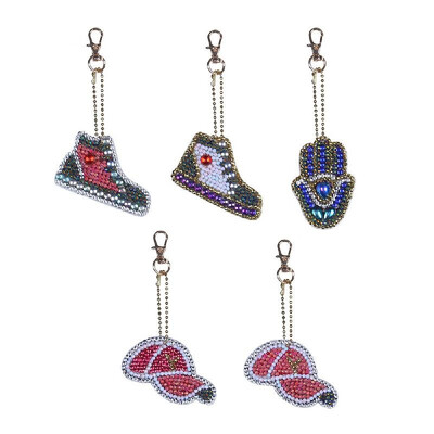 

5D DIY Diamond Painting Keychain Pendant Mandala Key Ring Full Drill Special Shape Diamond Painting Kits for Girl Handbag Shoulder