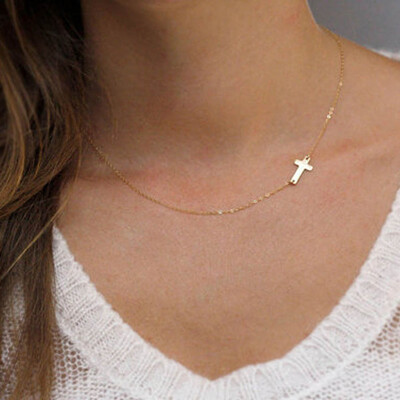 

Cross Necklace Style Chain Necklace Chain Jewelry Latin Cross Necklace Women Clavicle Simple Chain