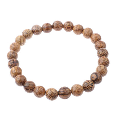 

Wooden Beads Ancient Silver Buddha Head Palm Owl Bracelet Hand Cord Elastic Bracelet Unisex Pair Jewellery