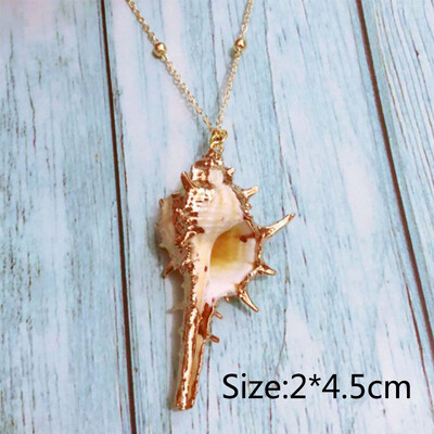 

Fashion 1PC Conch Cowrie Shell Pendant Choker Necklace for Women Gold Color Chain Choker Necklace Beach Coin Long Collier