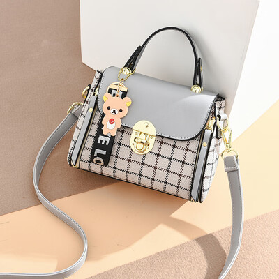 

Ins small bag check Korean style one-shoulder bag one-to-one hand-held fairy