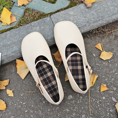 

Japanese Harajuku small leather shoes female retro Mary Jane shoes soft sister buckle Joker big head baby shoes bean shoes