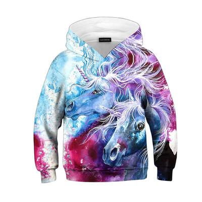 

Herqw61 Kids 3D Unicorn Printed Pullover Hoodie Boys Girls Birthday Halloween Long Sleeve Sweatshirt