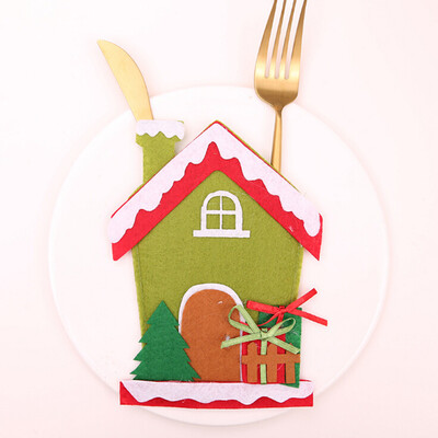 

Toponeto Christmas Decorative Tableware Fork Set Christmas Hat Storage Tool