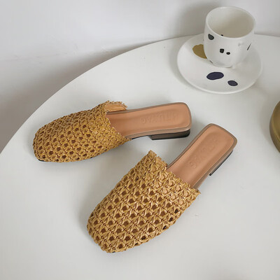 

Baotou Muller Shoes Female Xia Wai wears Korean version hollowed-out flat-bottomed sandals