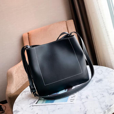 

Tailored Big Bag Simple Wild Bucket Bag Women Bag Slung Big Bag Shoulder Bag BK