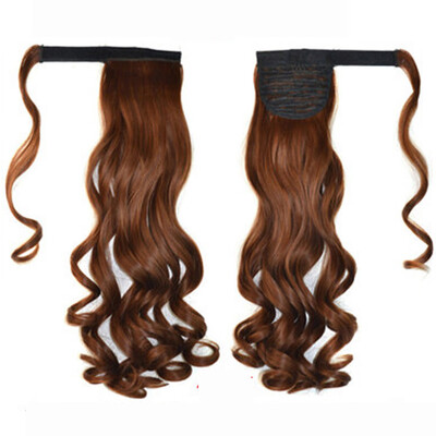

Gobestart Real New Clip In Human Hair Extension Curly Pony Tail Wrap Around Ponytail