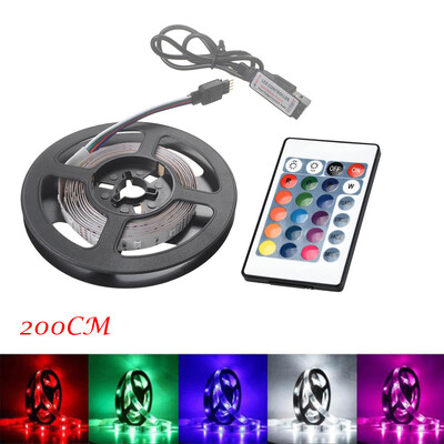 

Gobestart 50-200CM USB LED Strip Light TV Back Lamp 2835RGB Colour ChangingRemote Control