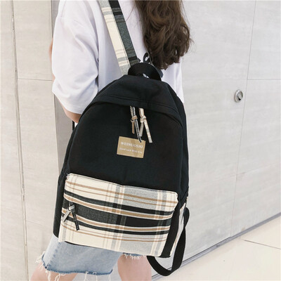 

Schoolbag female Korean Harajuku ulzzang junior high school students ins wind backpack ancient feeling girl Japanese backpack