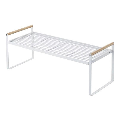 

Storage Shelf Organizer Expandable Stackable Kitchen Cabinet&Counter Shelf Organizer Wooden Handle Multifunctional Organizatio