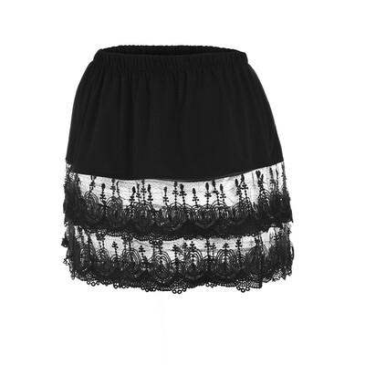 

Roseonmyhand Womens Layered Tiered Sheer Lace Trim Extender Half Slips Plus Size Skirt