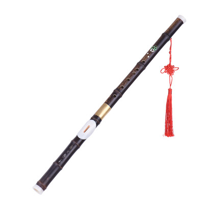 

Detchable Natural Black Bamboo Bawu Ba Wu Transverse Flute Pipe Musical Instrument in G Key for Beginner Music Lovers as Gift