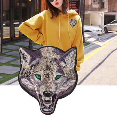 

Greensen Wolf Head Embroidery Cloth Paste Iron-on Patch DIY Clothes Decoration Applique