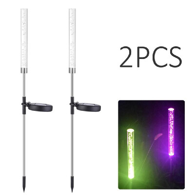 

2Pcs Solar Powered Tube Lights Lawn Lamp Acrylic Bubble Stick Stake Light for Outdoor Pathway Garden Patio Yard Courtyard Landscap