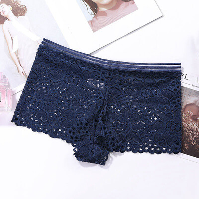 

Sexy Transparent Full Lace Panties Mid-Waist Cute Women Underwear Sexy Lace Panties Seamless Boyshort