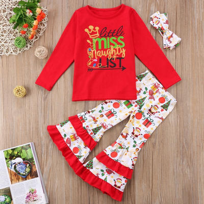 

Adorable Christmas Kids Toddler Girls Outfits Clothes T-shirt Tops Dress Long Pants Set