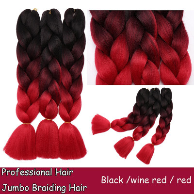 

Braiding Hair Ombre for crochet Hair Weave with Synthetic&Twist Braiding Hair Extensions Dark black 100gpc