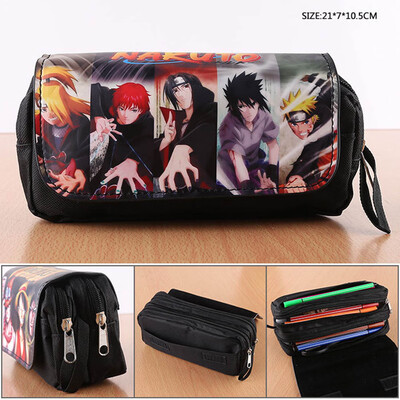 

lunanana Naruto Shippuden Pencil Case Japanese Anime Big Capacity Storage Bag Holder Stationery Organizer for Student Office