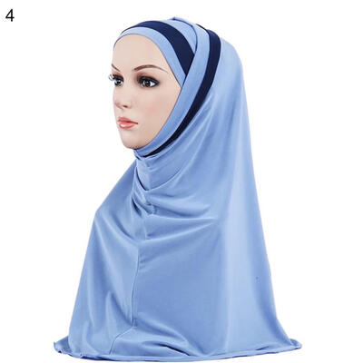 

Fashion Double Color Splicing Women Scarf Muslim Hijab Head Wrap Headscarf