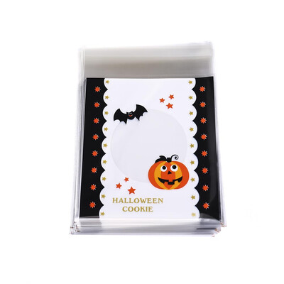 

100Pcs Self Adhesive Plastic Seal Bag Cookies Candy Wrapping Bags Christmas Pouch THO