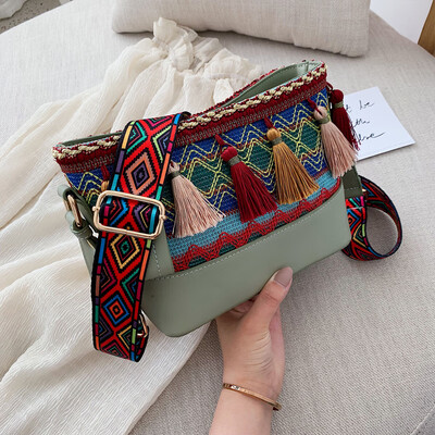 

Women 2019 new fashion national style Su Xiaofangbao Korean version 100 lap single shoulder slanted female bag tide