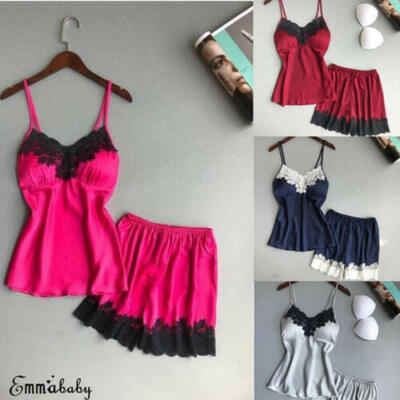 

2Pcs Women Lace Robe Dress Babydoll Nightdress Nightgown Sleepwear Pajamas Set