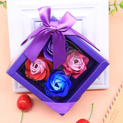 

Toponeto Scented Bath Body Petal Rose Flower Soap Wedding Decoration Gift Best 4pc