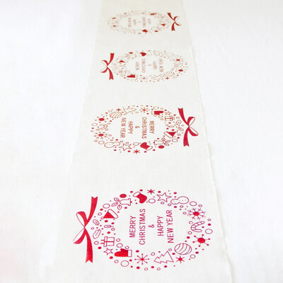 

Christmas Dining Table Cotton Flag Xmas Party Venue Banquet Home Decor