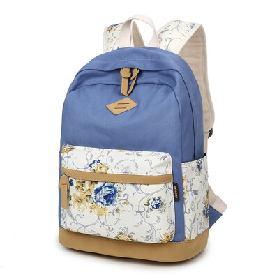 

Retro Canvas Backpack School Match Leather Satchel Rucksack Backpacks School Bags for Girls Mochila Escolar Printing School Bag