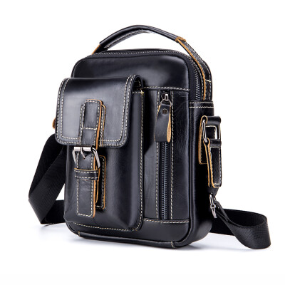 

LAOSHIZI Leather Men\S Shoulder Bag Small