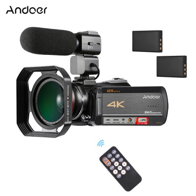 

Andoer AC5 4K UHD 24MP Digital Video Camera Camcorder Recorder DV 31 Inch IPS Touchscreen 12X Optical Zoom Time-Lapse Face Detect