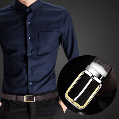 

Guangzhou high-end mens belt leather copper buckle fashion simple pin buckle belt youth casual wild belt