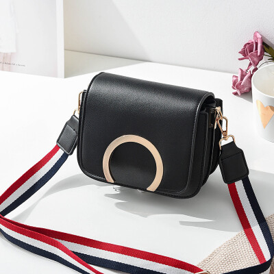 

Simple small square bag wild student Han Feng small bag shoulder diagonal wide shoulder strap ladies bag