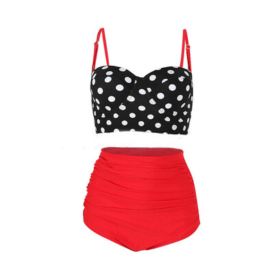 

Roseonmyhand Women Vintage Bikinis Bathing Suits Retro Halter Underwired Sexy Swimwear