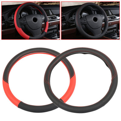 

38CM Universal Car Steering-wheel Cover PU Leather Auto Handlebar Steering Wheel Covers Automotive Accessories