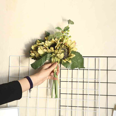 

Gobestart Artificial Silk Flower Bouquet Home Floral Decor 1 Bunch Beauty Fake Sunflower