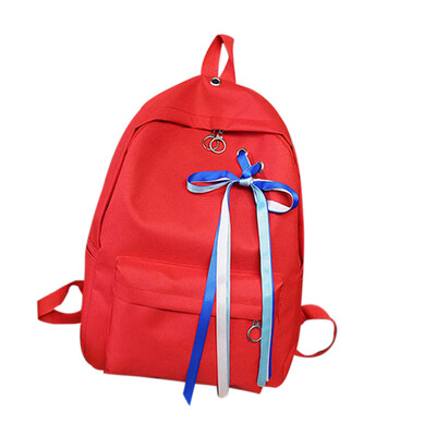 

Tailored Women Vintage Ribbons Canvas Backpack School Satchel Travel Hiking Book Bag BK